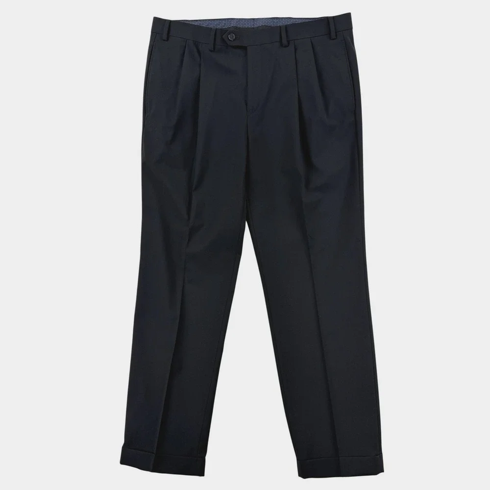 Lauren Ralph Lauren Dress Pants Mens‎ 36x30 Black Pleated High Performance Wool